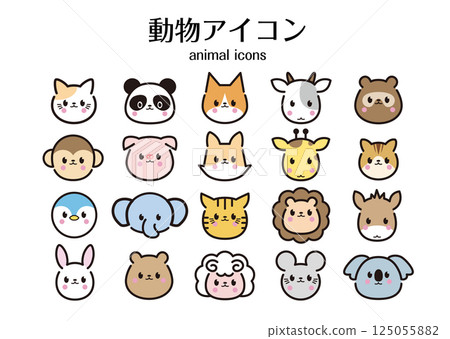 可愛的動物插圖人物集 125055882