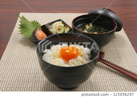 Egg and rice breakfast Egg and rice breakfast 125056297