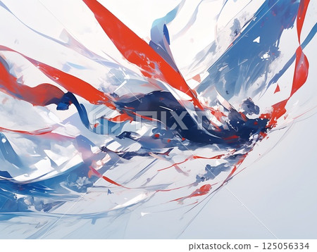 Dramatic abstract art with flowing red and blue lines Dramatic abstract art with flowing red and blue lines 125056334