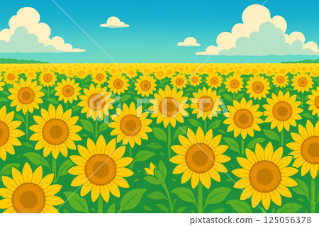 Sunflower field of one side 125056378
