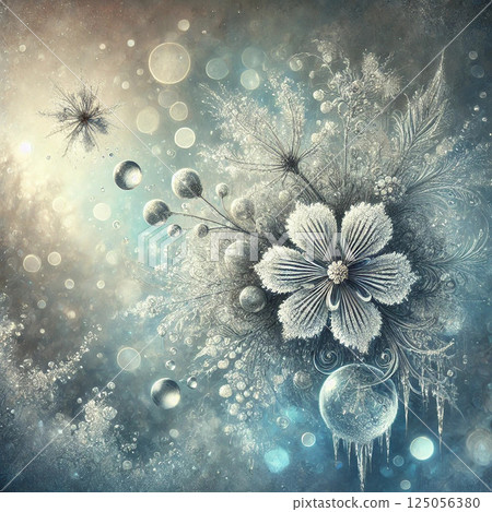 花朵和水滴彷彿時間停止般凝固 125056380