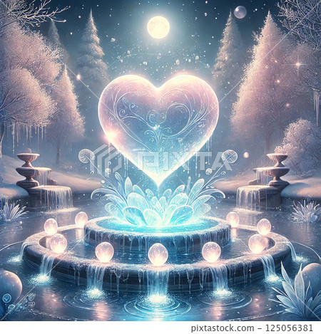 閃閃發光的心型冰噴泉 125056381