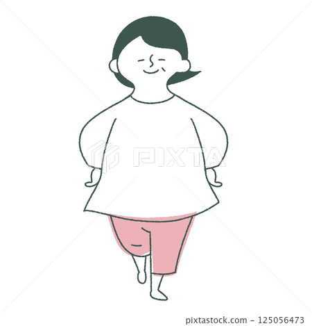 抬起一條腿站立的女人 125056473