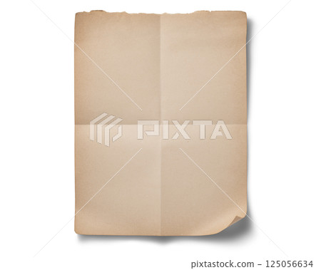 Texture of old folded pieces of paper 125056634