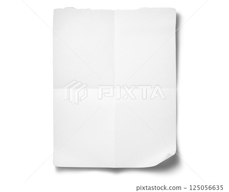 Texture of a folded piece of white paper 125056635