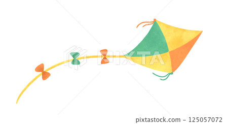A kite, a toy for children, handmade digital illustration on a white background. An element for the design 125057072