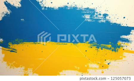 artistic paint representation of the Ukraine flag 125057073