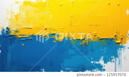 artistic paint representation of the Ukraine flag 125057078