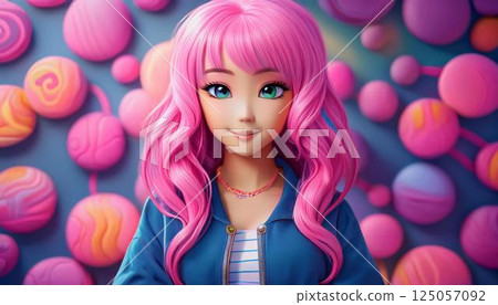 粉紅頭髮的女孩 125057092