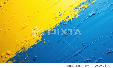artistic paint representation of the Ukraine flag 125057100