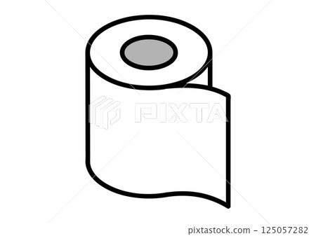 Illustration of toilet paper 125057282
