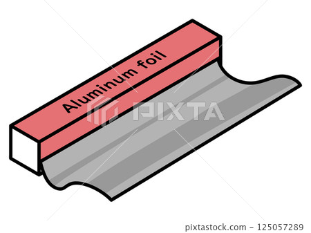 illustration of aluminum foil illustration of aluminum foil 125057289