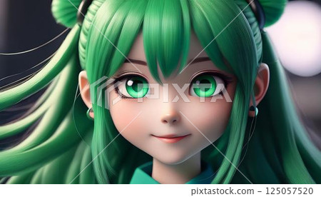 Green Hair Girl Green Hair Girl 125057520