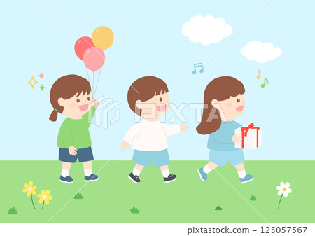 Vector illustration of cute children. Vector illustration of cute children. 125057567