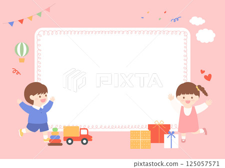 Vector illustration of cute children. Vector illustration of cute children. 125057571