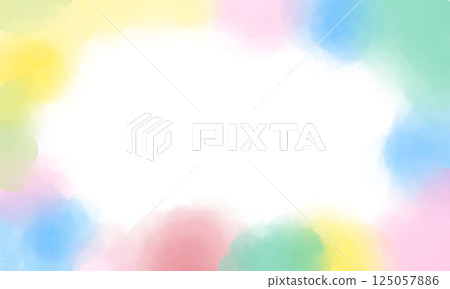 彩色水彩棉花糖框架 125057886