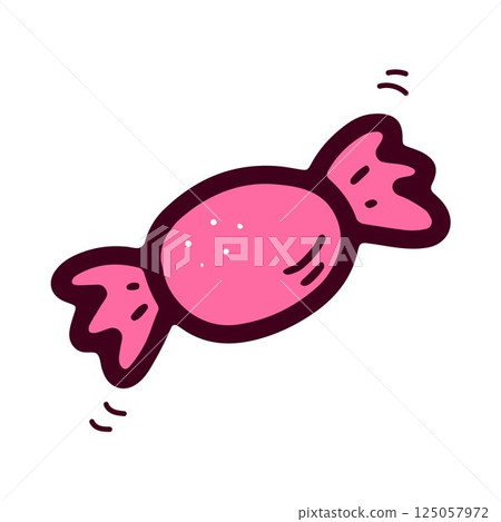 Doodle Pink candy isolated on white background Doodle Pink candy isolated on white background 125057972