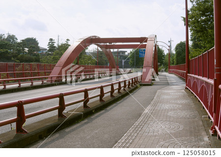 Takatsudo Bridge / A red bridge spanning the Takatsudo Gorge [Watarase Valley] Midori City, Gunma Prefecture 125058015