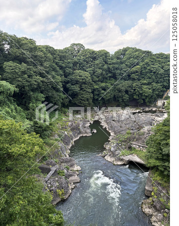 Takatsudo Gorge in the Watarase Valley / Summer clouds and sky and the Watarase River / Omama, Midori City, Gunma Prefecture Takatsudo Gorge in the Watarase Valley / Summer clouds and sky and the Watarase River / Omama, Midori City, Gunma Prefecture 125058018