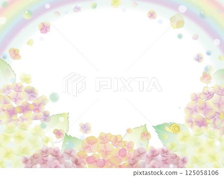 繡球花和彩虹的彩色框架A 125058106
