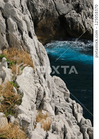 The pure white limestone and clear blue waters of Shirasaki Marine Park (Hidaka District, Wakayama Prefecture, Japan) The pure white limestone and clear blue waters of Shirasaki Marine Park (Hidaka District, Wakayama Prefecture, Japan) 125058370
