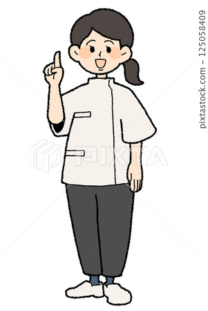 Hand-drawn style female doctor wearing casey point 125058409