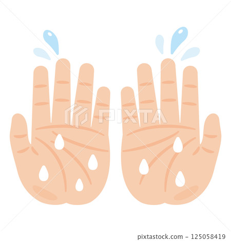 Sweaty hands illustration 125058419