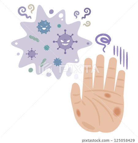 Illustration of a contaminated palm 125058429