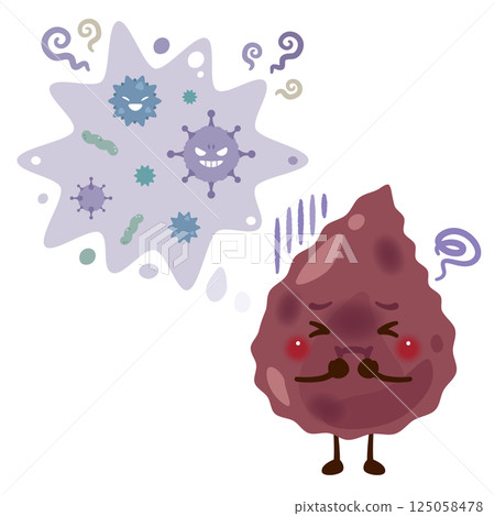 Character illustration of sick blood Character illustration of sick blood 125058478