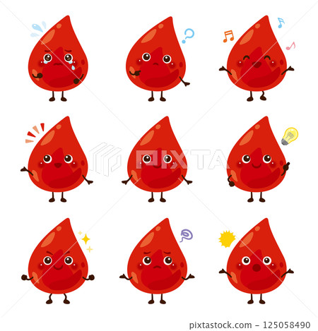Blood character facial expression set 125058490