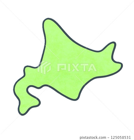 An illustrated map of Hokkaido An illustrated map of Hokkaido 125058531
