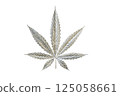 Close up of a marijuana leaf made of metal 125058661