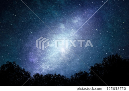 Fantastic starry sky background C Silhouette 1 Fantastic starry sky background C Silhouette 1 125058750