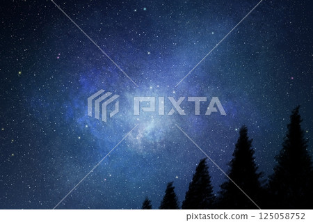 Fantastic starry sky background B Silhouette 2 Fantastic starry sky background B Silhouette 2 125058752