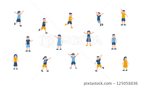 精力充沛的兒童的插圖 125058836