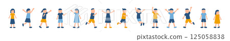Illustration of energetic children 125058838
