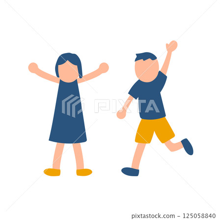 孩子們喊著「嘿！」的插圖 125058840