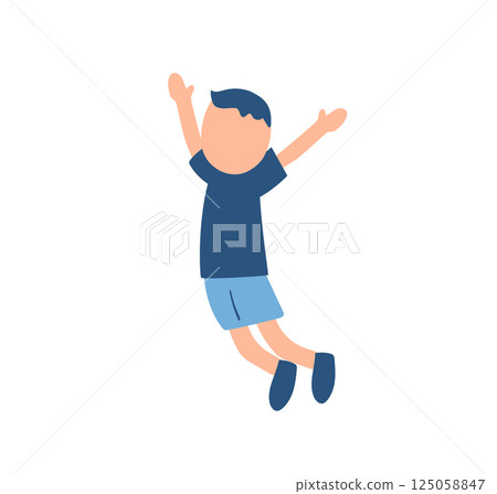 一個男孩跳躍的插圖 125058847