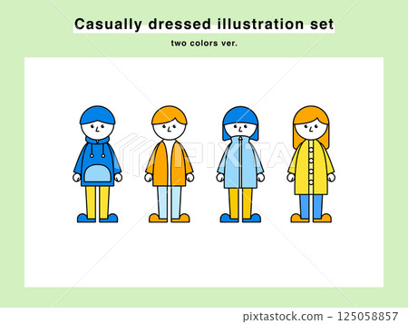 休閒服裝人物插圖集02 125058857