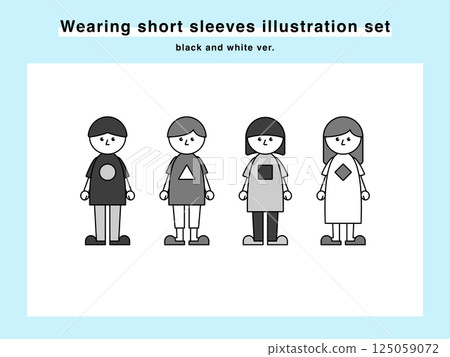 穿短袖衣服的人的插圖集03 穿短袖衣服的人的插圖集03 125059072