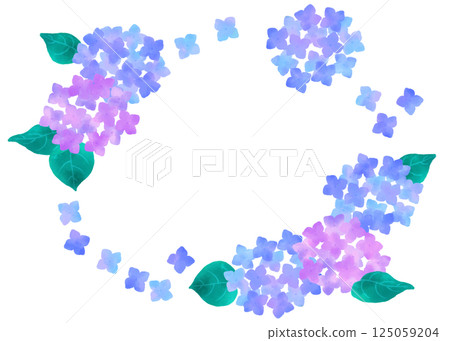 Hydrangea oval frame illustration Hydrangea oval frame illustration 125059204