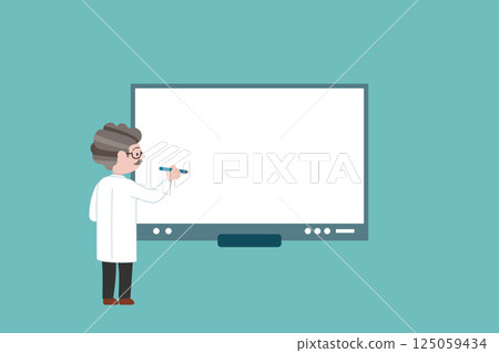 Expert giving a presentation using a digital board 2_2 Digital board 125059434