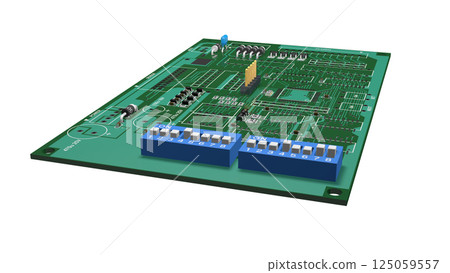 安裝數位 IC 的印刷電路板的 3D 影像 安裝數位 IC 的印刷電路板的 3D 影像 125059557