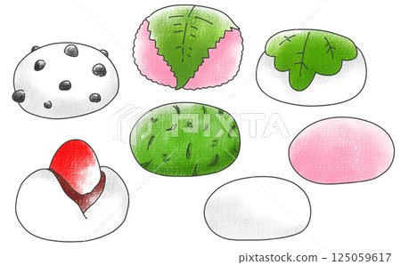 Loose and simple Japanese sweets set 4 Analog style 125059617
