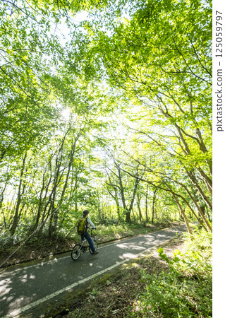 Fresh greenery and early summer cycling image (Hiruzen Plateau) 125059797