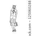 High school girl wearing a Noh mask B coloring version 125060288