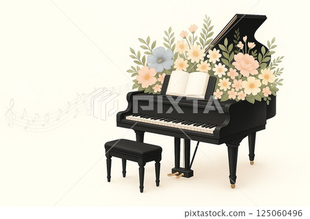 帶花的黑色大鋼琴 帶花的黑色大鋼琴 125060496