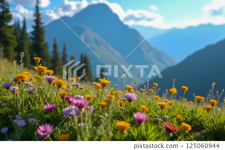 landscape with mountains landscape with mountains 125060944