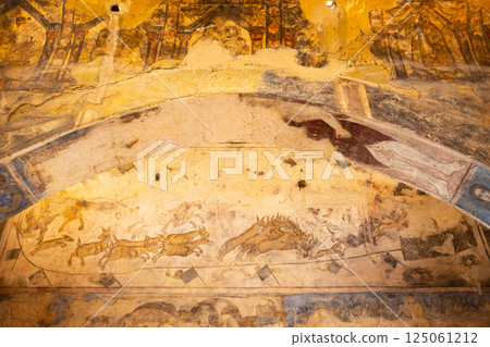 Qusayr Amra, Jordan frescoes of desert castle Qusayr Amra, Jordan frescoes of desert castle 125061212