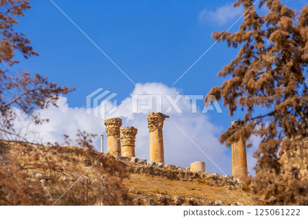 Temple of Zeus columns in Jerash, Jordan Temple of Zeus columns in Jerash, Jordan 125061222